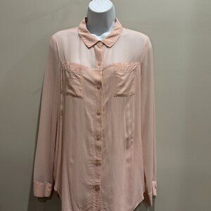 BCBGeneration Dusty peachy pink Long sleeve blouse, sz Small